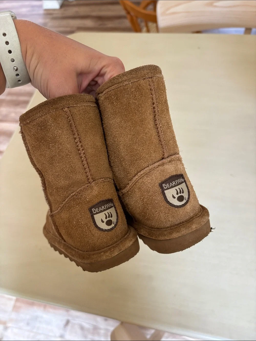 BEARPAW Toddler Size 9 Hickory Suede Side-Zip Boots